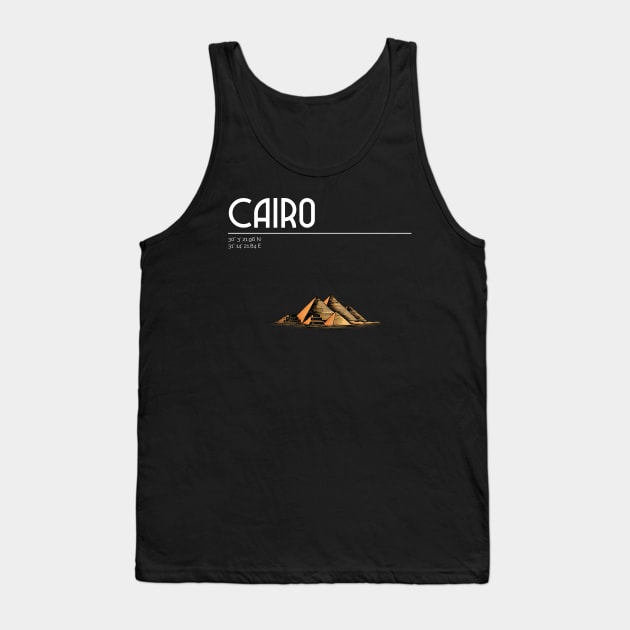 T-Shirt Cairo, Pyramids of Gizeh, coordinates Tank Top by STELATOCLOTHING